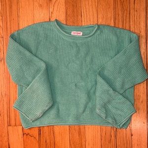 Mint green cat and Jack sweater
